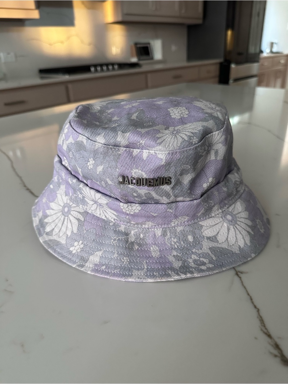 NEW Jacquemus Purple Floral Bucket Hat - Size 60